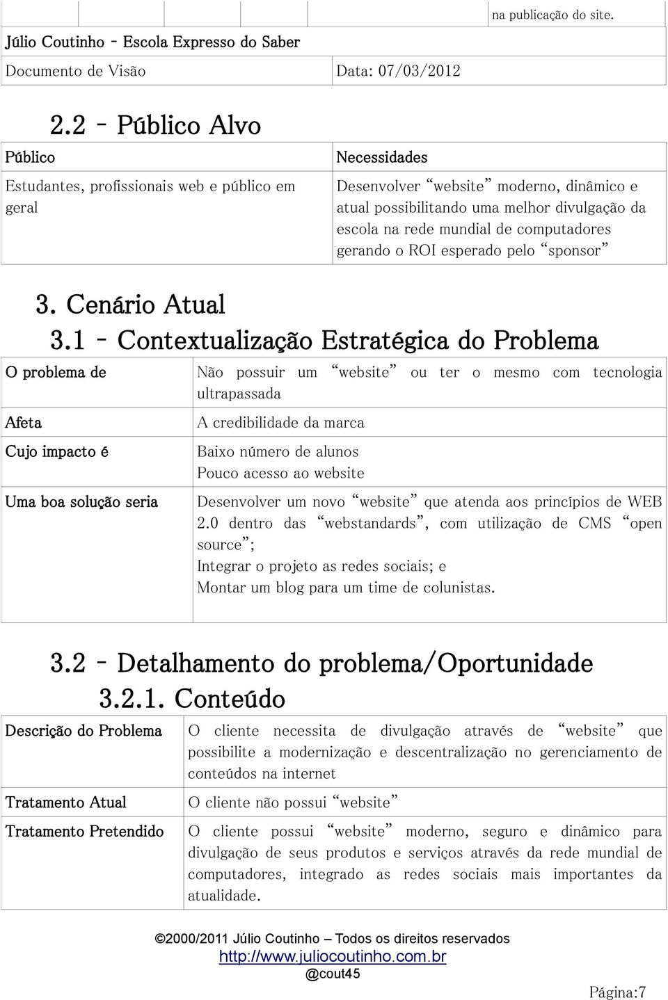 computadores gerando o ROI esperado pelo sponsor 3. Cenário Atual 3.