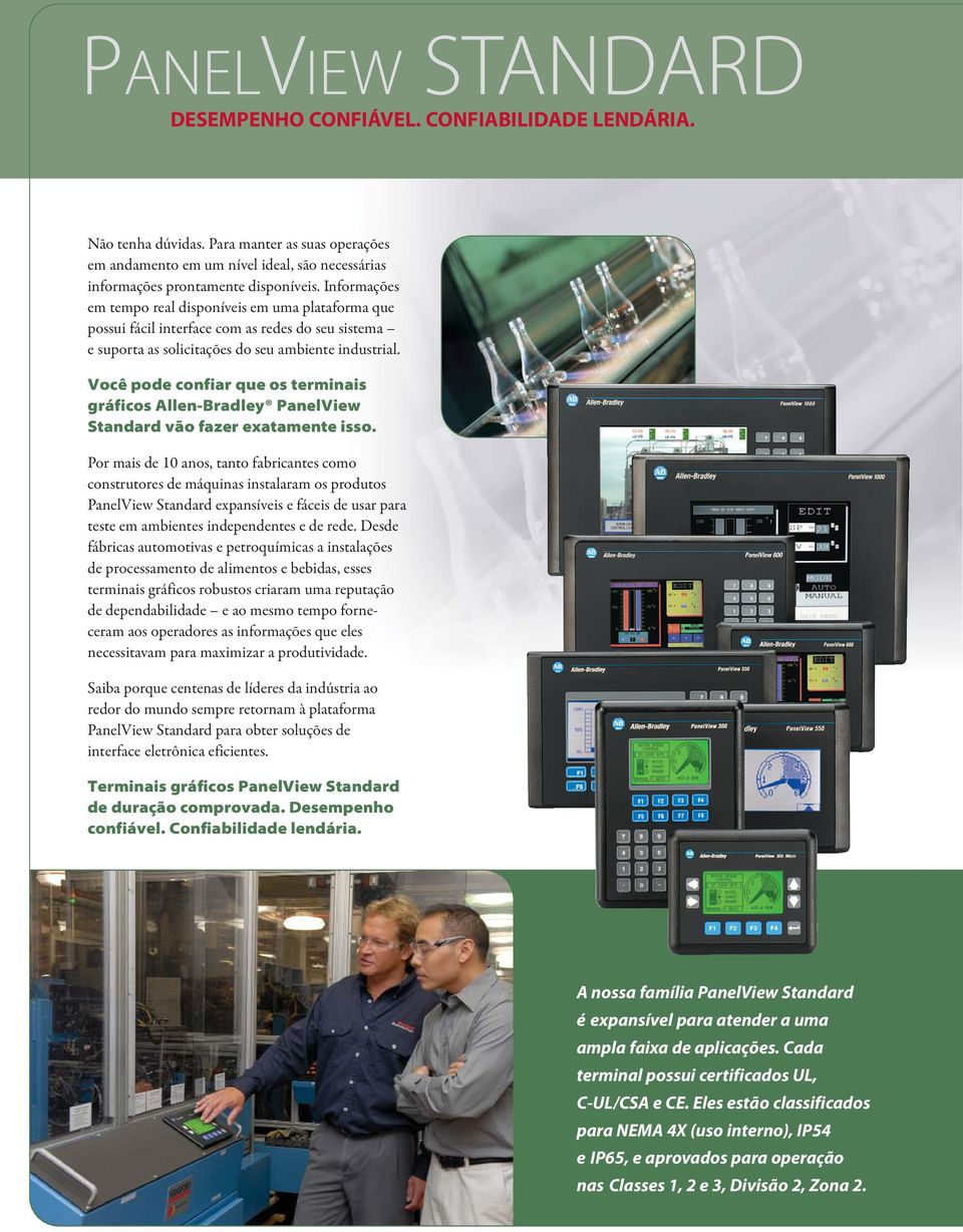 Você pode confiar que os terminais gráficos Allen-Bradley PanelView Standard vão fazer exatamente isso.