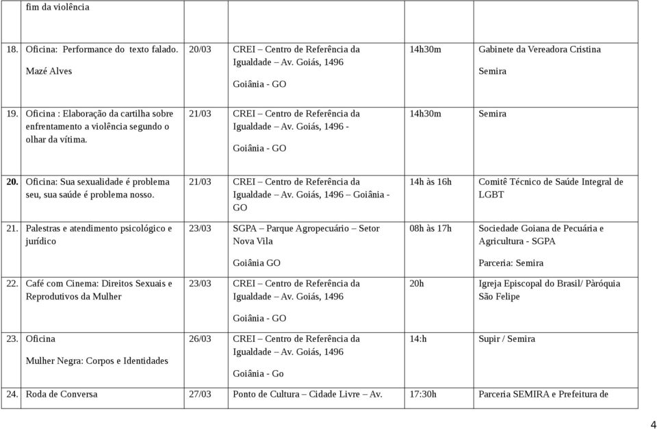 Oficina: Sua sexualidade é problema seu, sua saúde é problema nosso. 21/03 CREI Centro de Referência da Goiânia - 14h às 16h Comitê Técnico de Saúde Integral de LGBT 21.