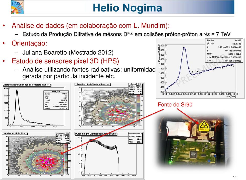 TeV Orientação: Juliana Boaretto (Mestrado 2012) Estudo de sensores pixel 3D (HPS)