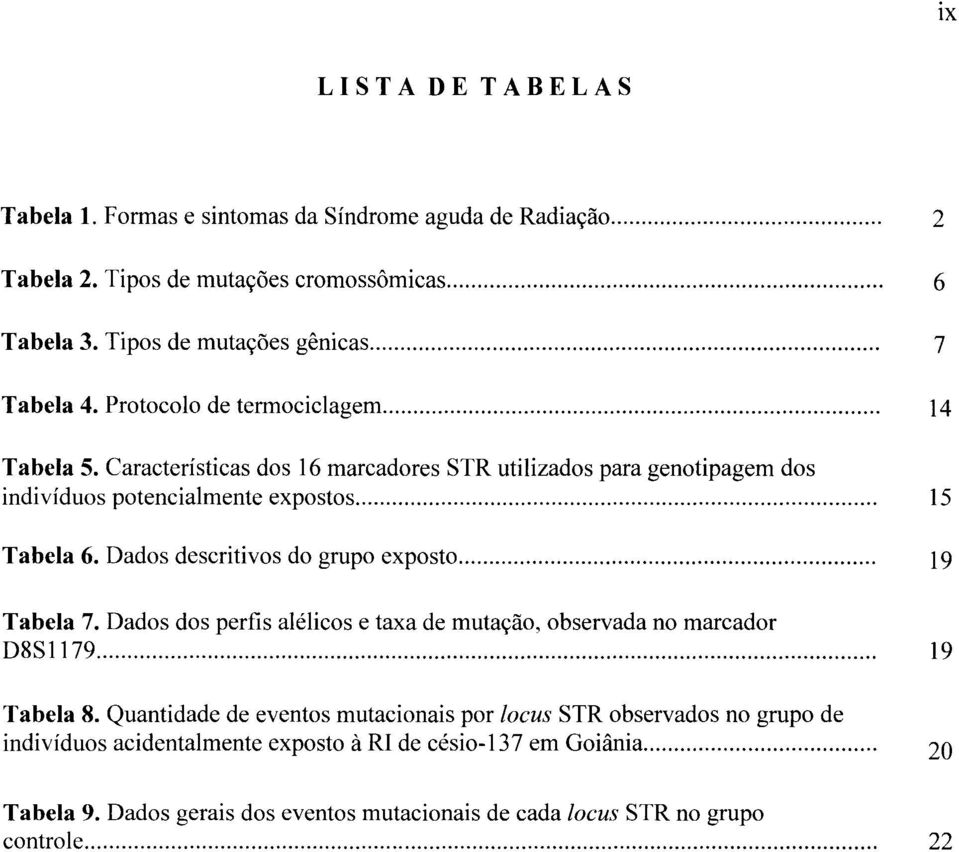 Dados descritivos do grupo exposto... 19 Tabela 7. Dados dos perfis alélicos e taxa de mutação, observada no marcador D8S1179 19 Tabela 8.