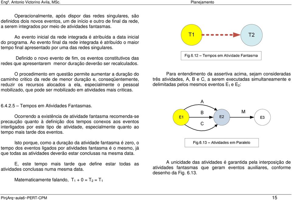 Definido o novo evento de fim, os eventos constitutivos das redes que apresentarem menor duração deverão ser recalculados.