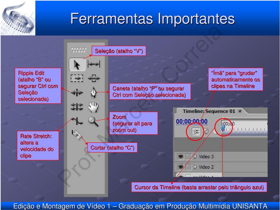 Ctrl com Seleção selecionada) Zoom (segurar alt para zoom out) Cortar (atalho C ) Ímã mã