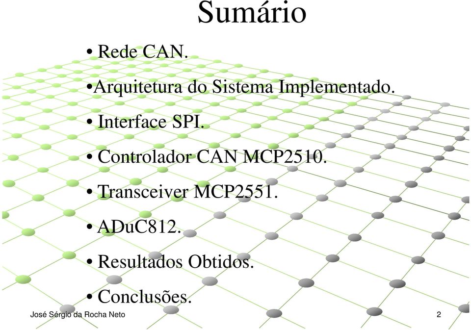 Interface SPI. Controlador CAN MCP2510.