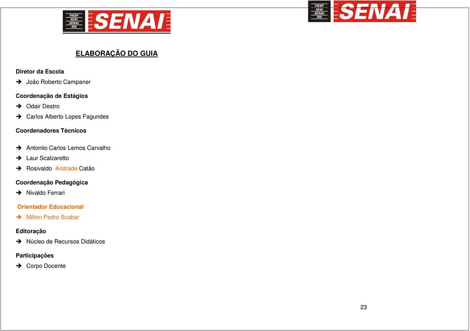 Laur Scalzaretto Rosivaldo Andrade Catão Coordenação Pedagógica Nivaldo Ferrari Orientador