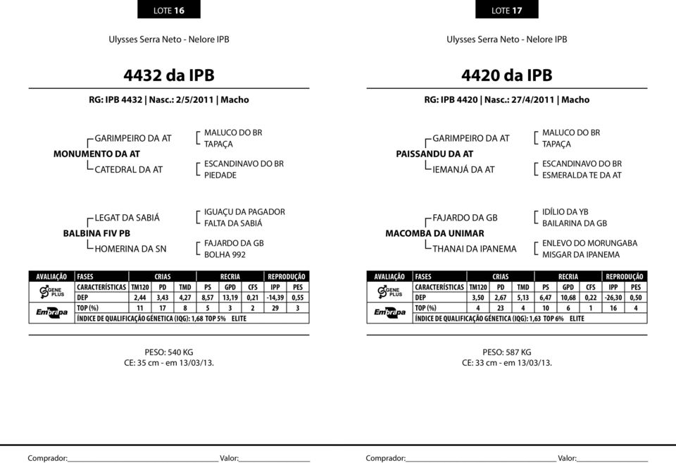 UNIMAR THANAI DA IPANEMA IDÍLIO DA YB BAILARINA DA GB ENLEVO DO MORUNGABA MISGAR DA IPANEMA DEP 2,44 3,43 4,27 8,57 13,19 0,21-14,39 0,55 DEP 3,50 2,67 5,13 6,47 10,68