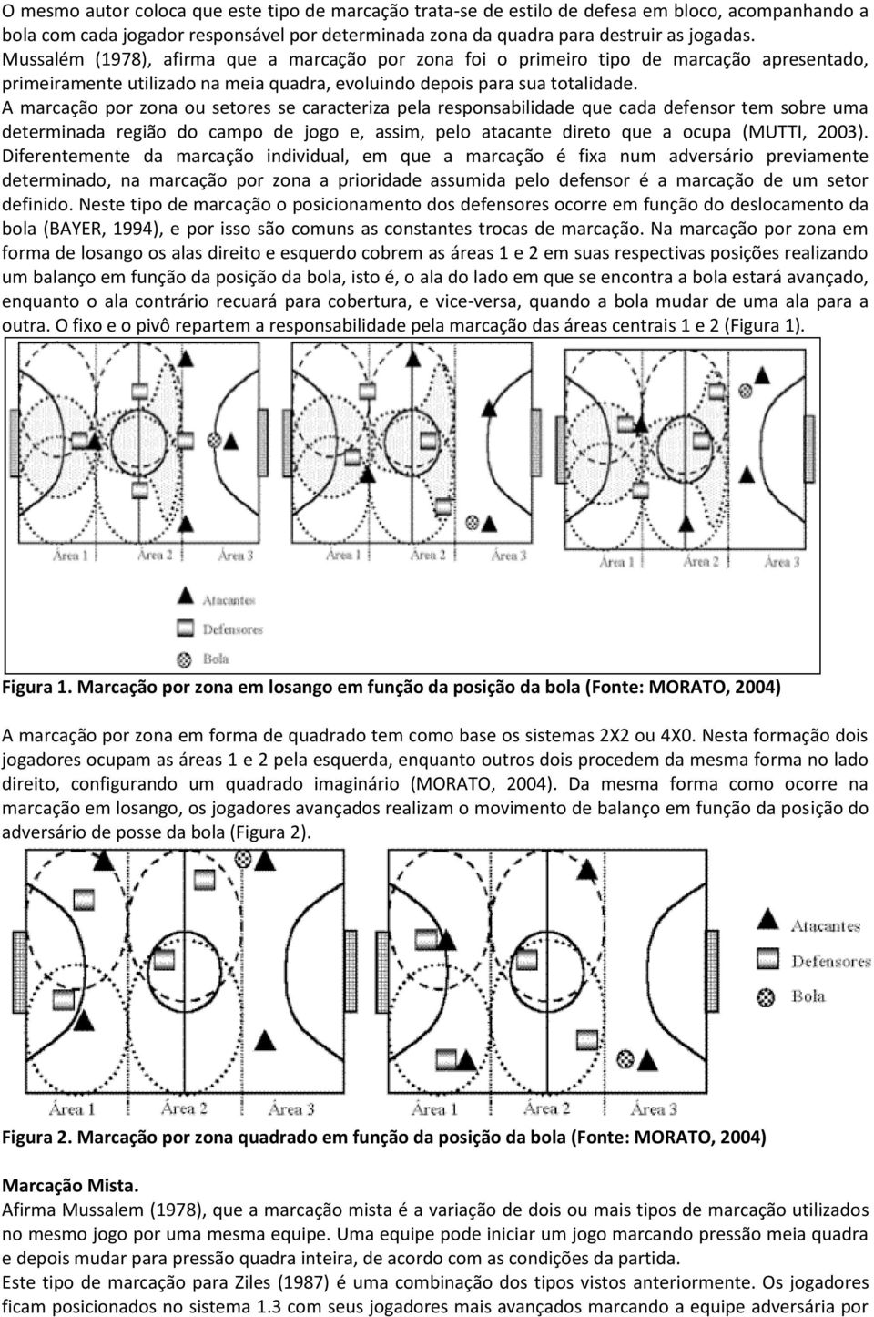 A marcação por zona ou setores se caracteriza pela responsabilidade que cada defensor tem sobre uma determinada região do campo de jogo e, assim, pelo atacante direto que a ocupa (MUTTI, 2003).