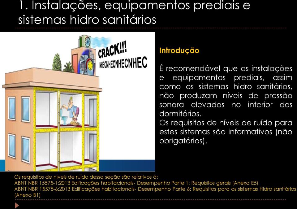 Os requisitos de níveis de ruído para estes sistemas são informativos (não obrigatórios).