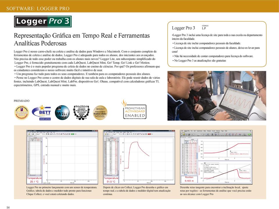 Não precisa de todo esse poder ou trabalha com os alunos mais novos? Logger Lite, um subconjunto simplificado do Logger Pro, é fornecido gratuitamente com cada LabQuest, LabQuest Mini, Go! Temp, Go!