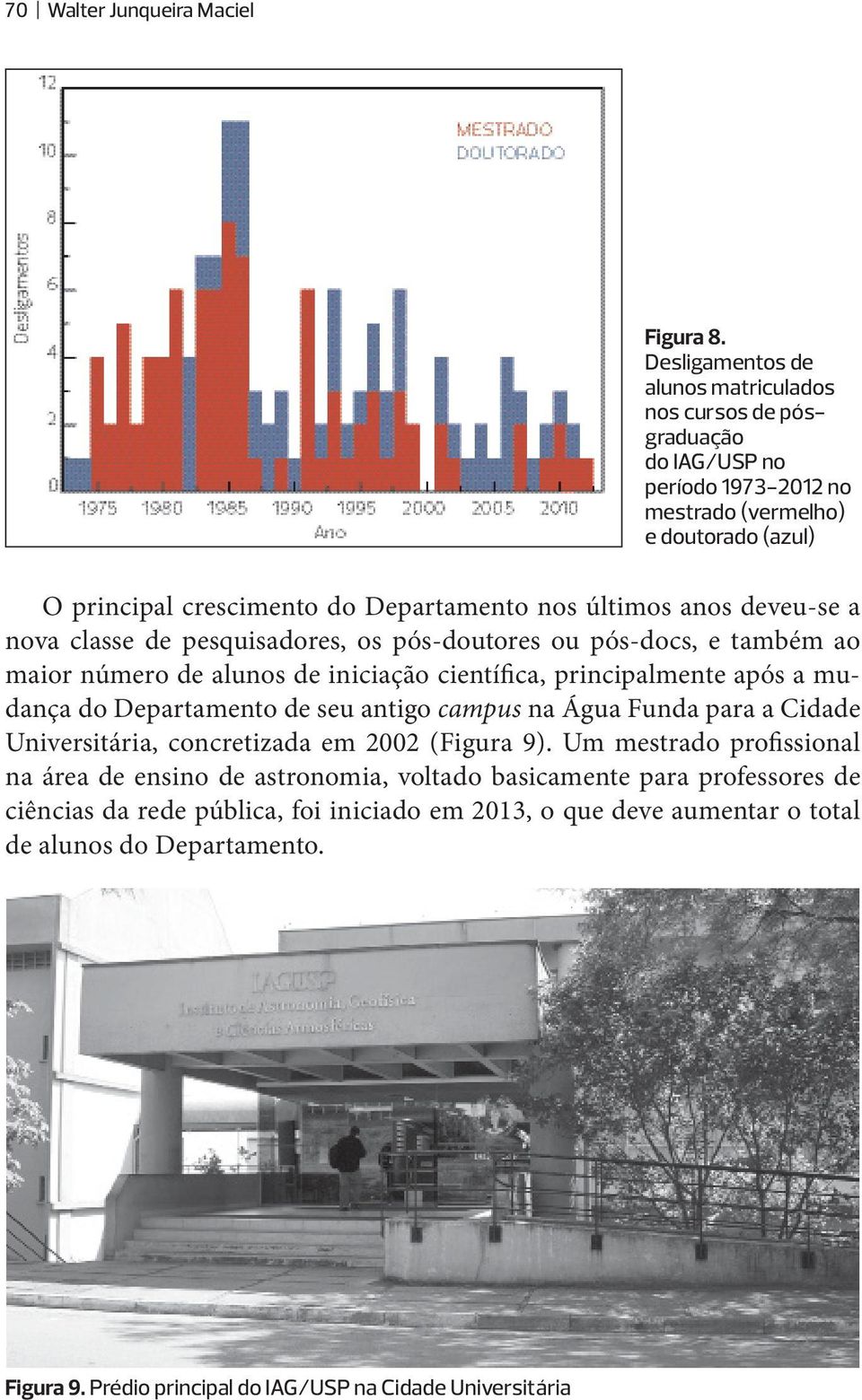 anos deveu-se a nova classe de pesquisadores, os pós-doutores ou pós-docs, e também ao maior número de alunos de iniciação científica, principalmente após a mudança do Departamento de seu