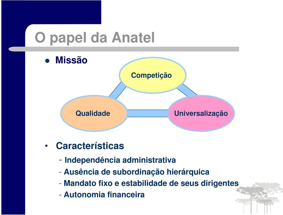 administrativa - Ausência de subordinação hierárquica