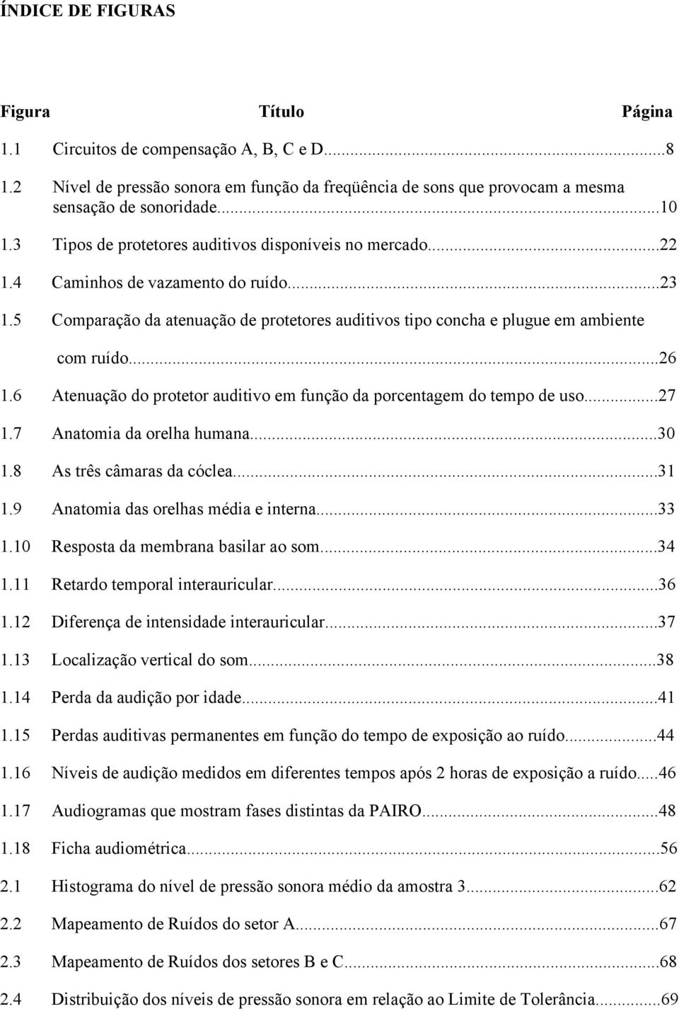 6 Atenuação do protetor auditivo em função da porcentagem do tempo de uso...27 1.7 Anatomia da orelha humana...30 1.8 As três câmaras da cóclea...31 1.9 Anatomia das orelhas média e interna...33 1.