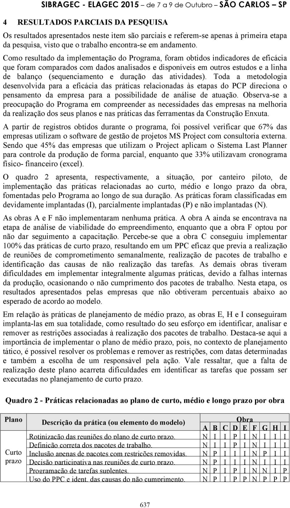 duração das atividades). Toda a metodologia desenvolvida para a eficácia das práticas relacionadas às etapas do PCP direciona o pensamento da empresa para a possibilidade de análise de atuação.