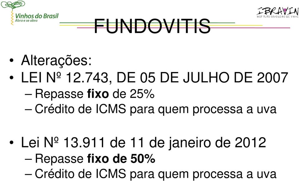 de ICMS para quem processa a uva Lei Nº 13.