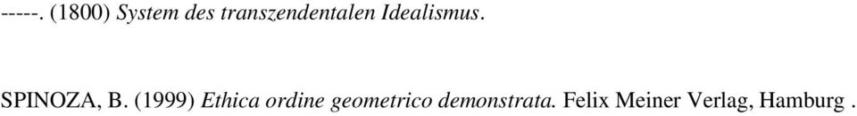 Idealismus. SPINOZA, B.