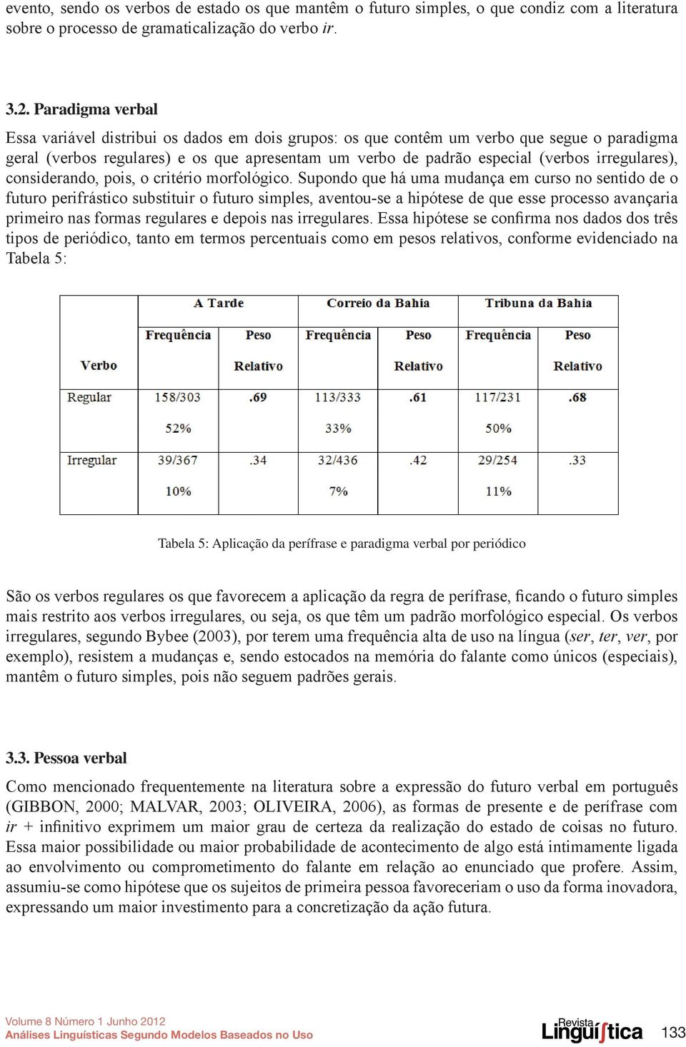 irregulares), considerando, pois, o critério morfológico.