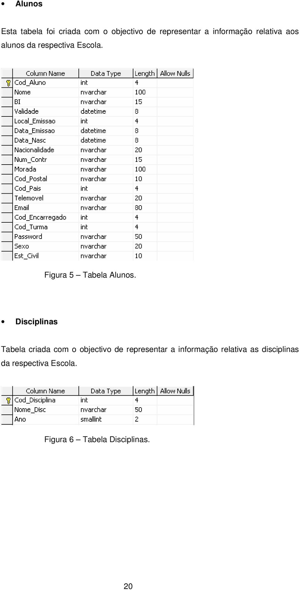 Figura 5 Tabela Alunos.