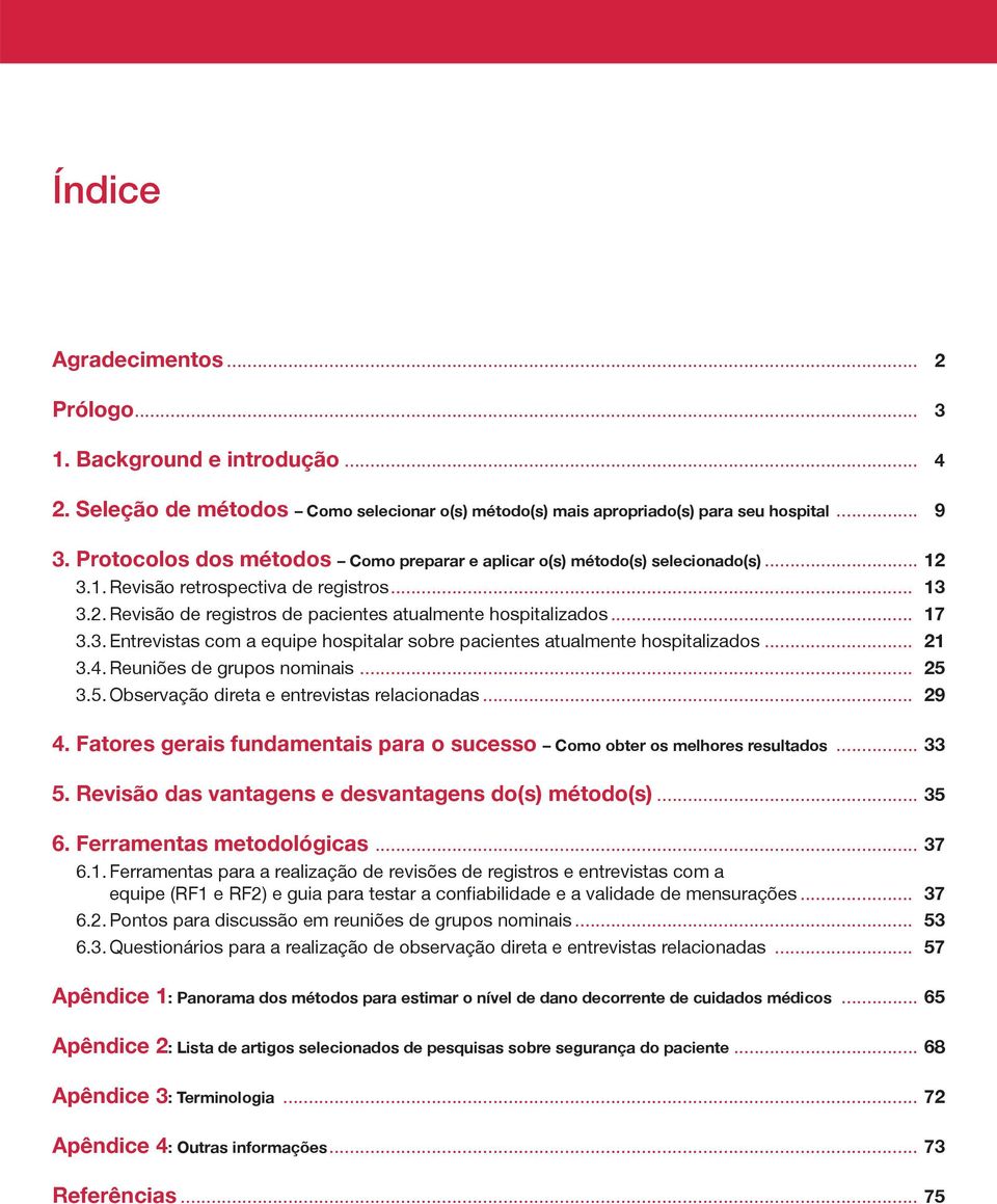 3. Entrevistas com a equipe hospitalar sobre pacientes atualmente hospitalizados... 21 3.4. Reuniões de grupos nominais... 25 3.5. Observação direta e entrevistas relacionadas... 29 4.