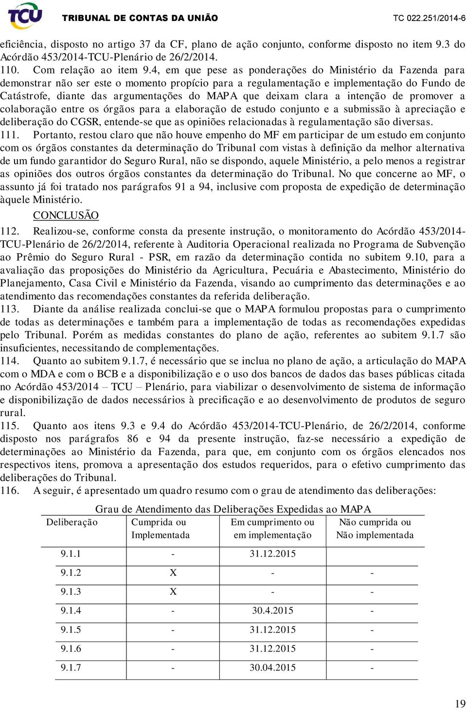 que deixam clara a intenção de promover a colaboração entre os órgãos para a elaboração de estudo conjunto e a submissão à apreciação e deliberação do CGSR, entende-se que as opiniões relacionadas à