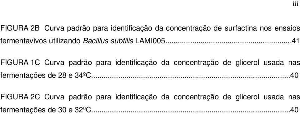 ..41 FIGURA 1C Curva padrão para identificação da concentração de glicerol usada nas