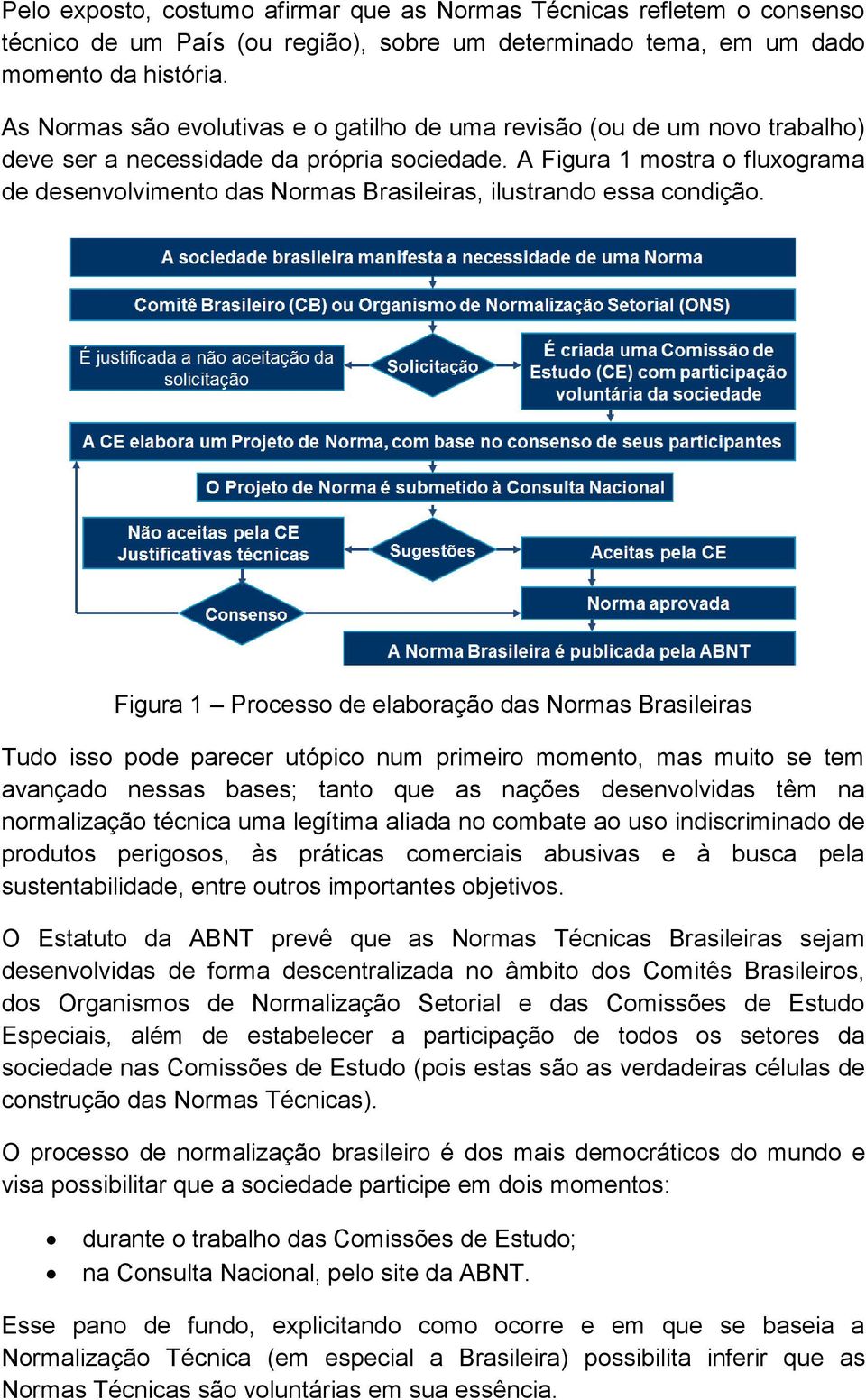 A Figura 1 mostra o fluxograma de desenvolvimento das Normas Brasileiras, ilustrando essa condição.