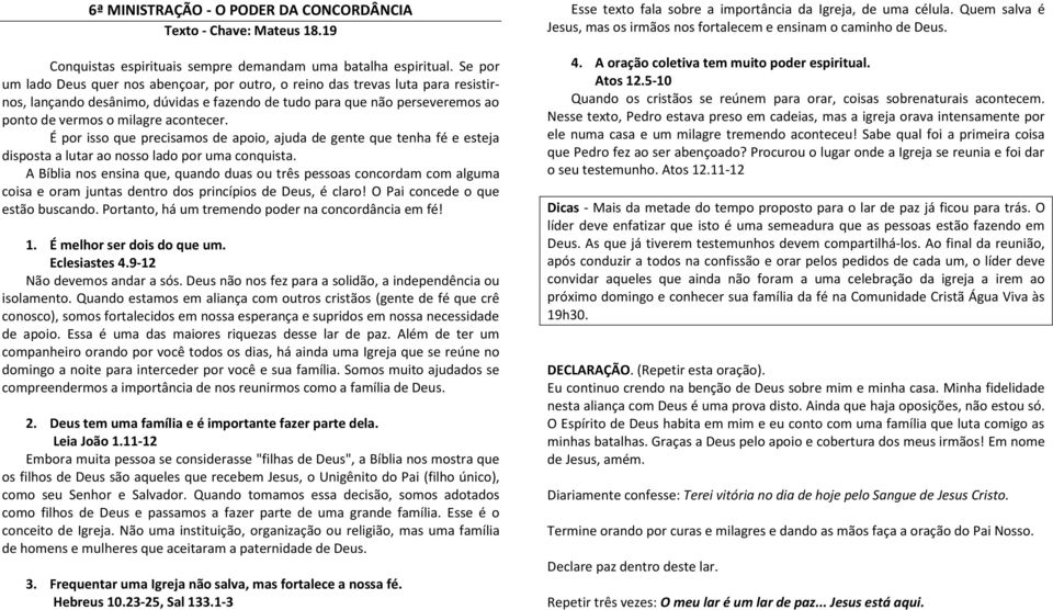 acontecer. É por isso que precisamos de apoio, ajuda de gente que tenha fé e esteja disposta a lutar ao nosso lado por uma conquista.