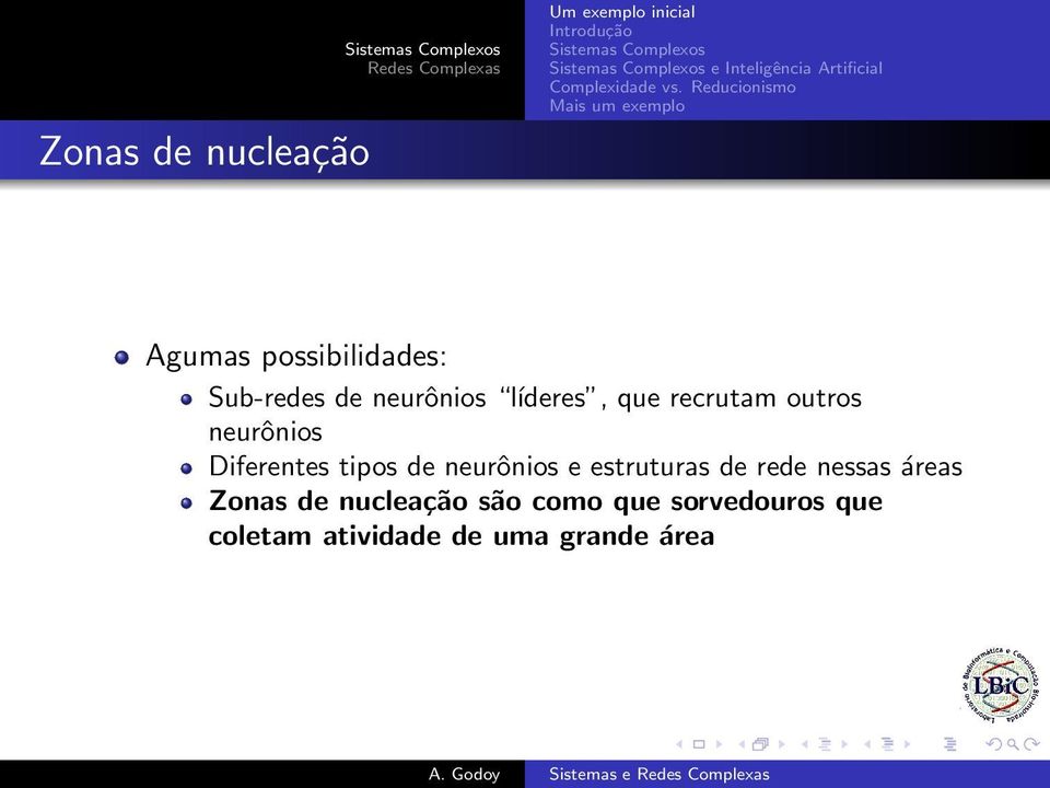 recrutam outros neurônios Diferentes tipos de neurônios e estruturas de rede nessas áreas