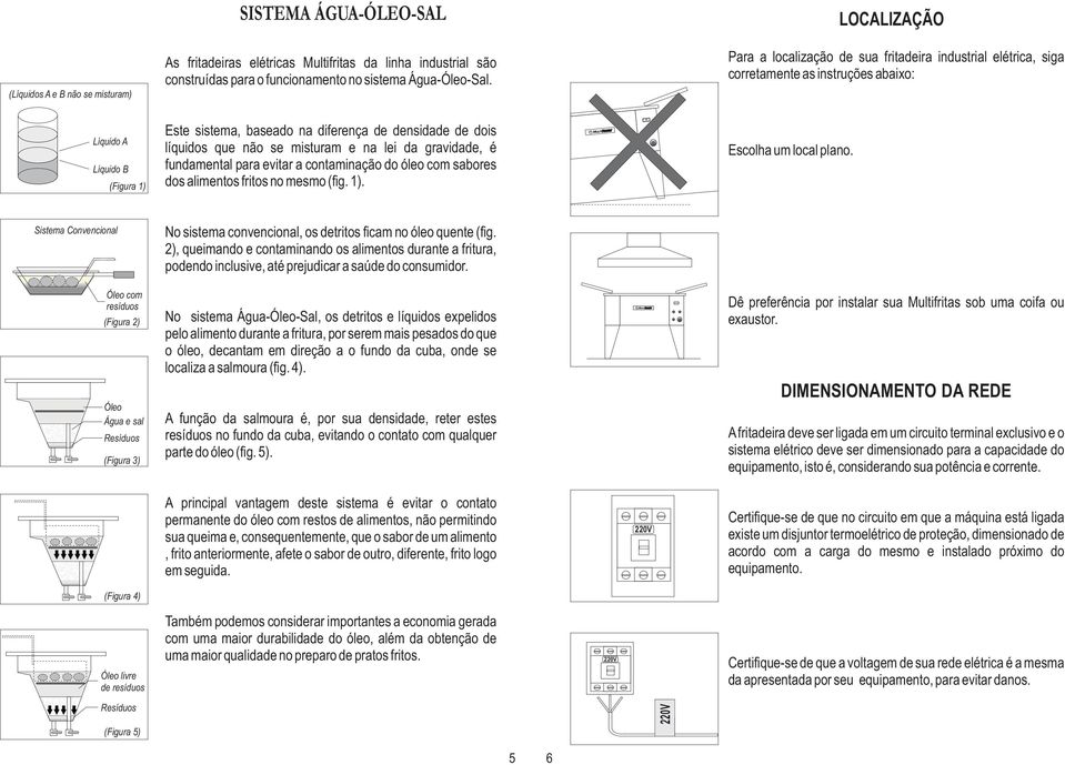 não se misturam e na lei da gravidade, é fundamental para evitar a contaminação do óleo com sabores dos alimentos fritos no mesmo (fig. 1). Escolha um local plano.