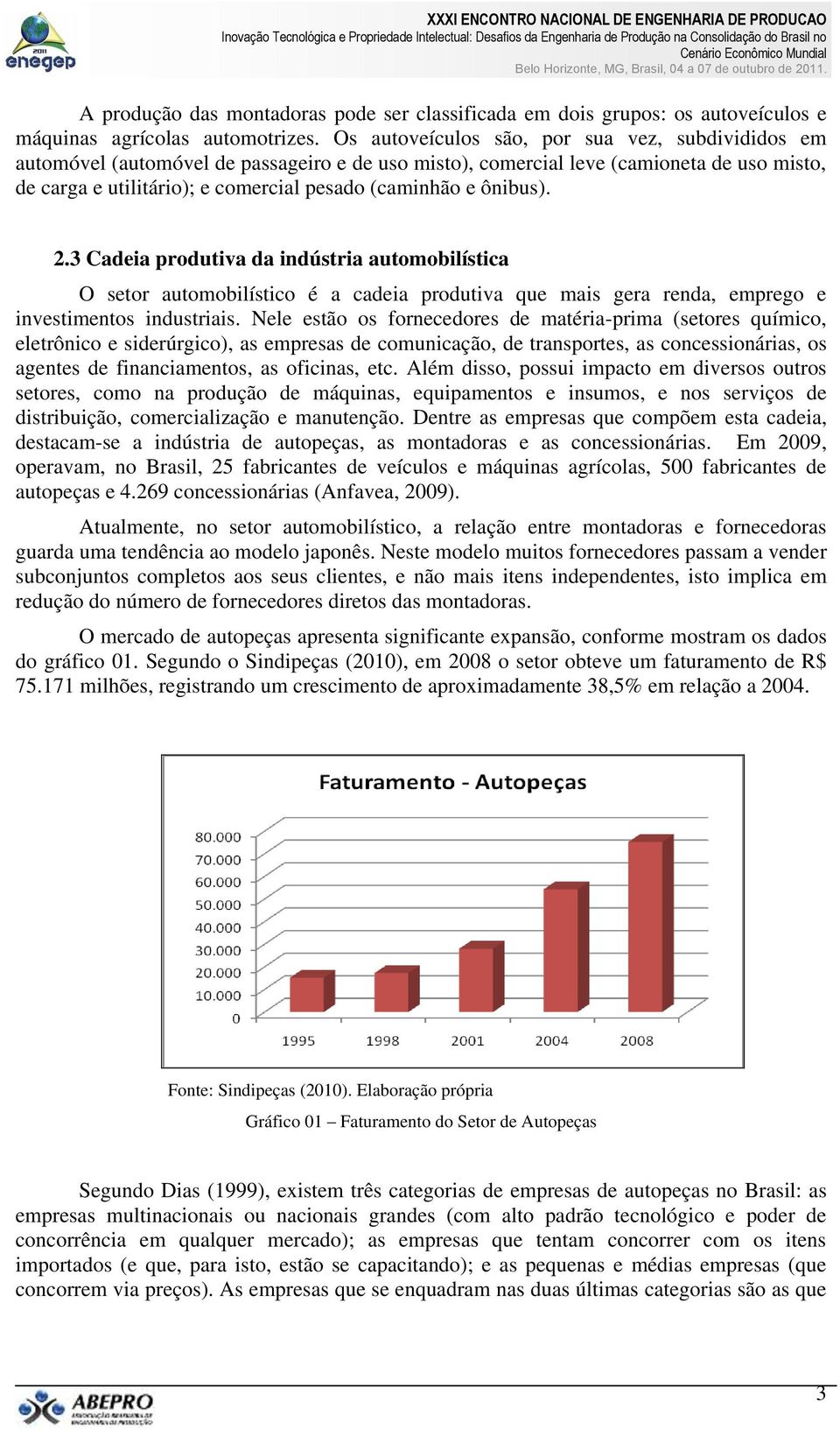 ônibus). 2.3 Cadeia produtiva da indústria automobilística O setor automobilístico é a cadeia produtiva que mais gera renda, emprego e investimentos industriais.