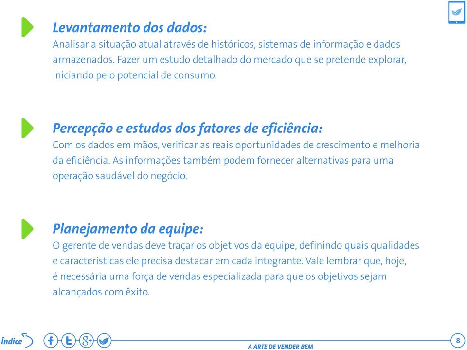 Percepção e estudos dos fatores de eficiência: Com os dados em mãos, verificar as reais oportunidades de crescimento e melhoria da eficiência.