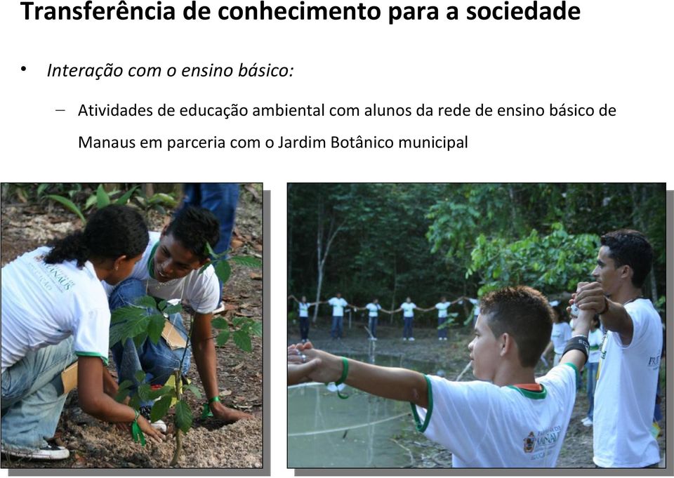 educação ambiental com alunos da rede de ensino