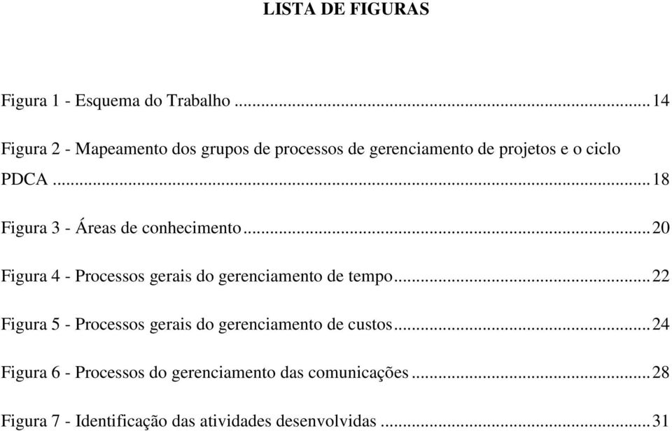 .. 18 Figura 3 - Áreas de conhecimento... 20 Figura 4 - Processos gerais do gerenciamento de tempo.