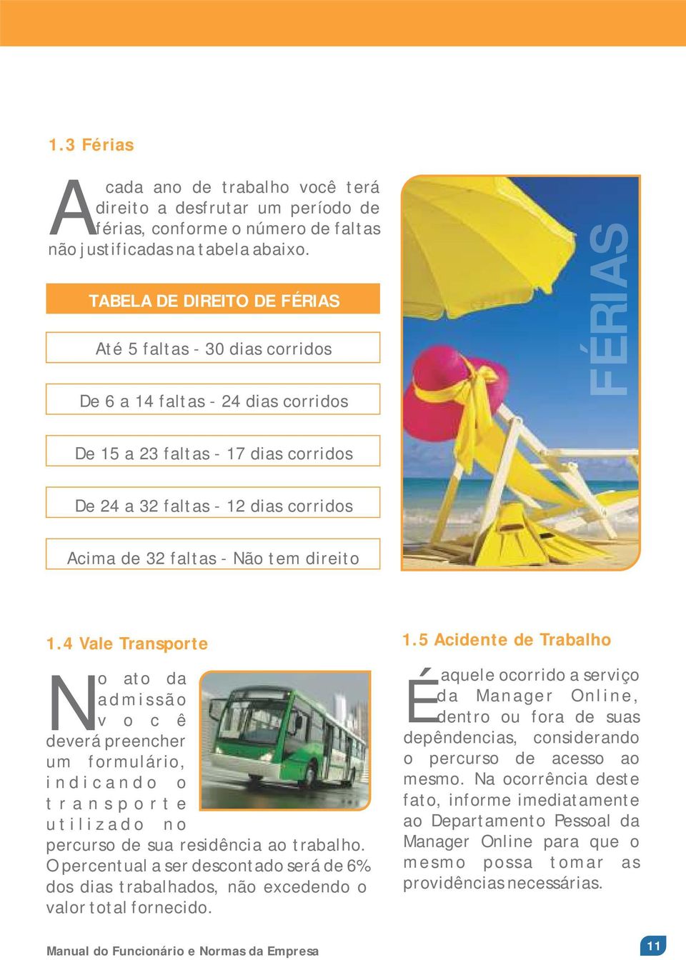 Não tem direito 1.4 Vale Transporte 1.