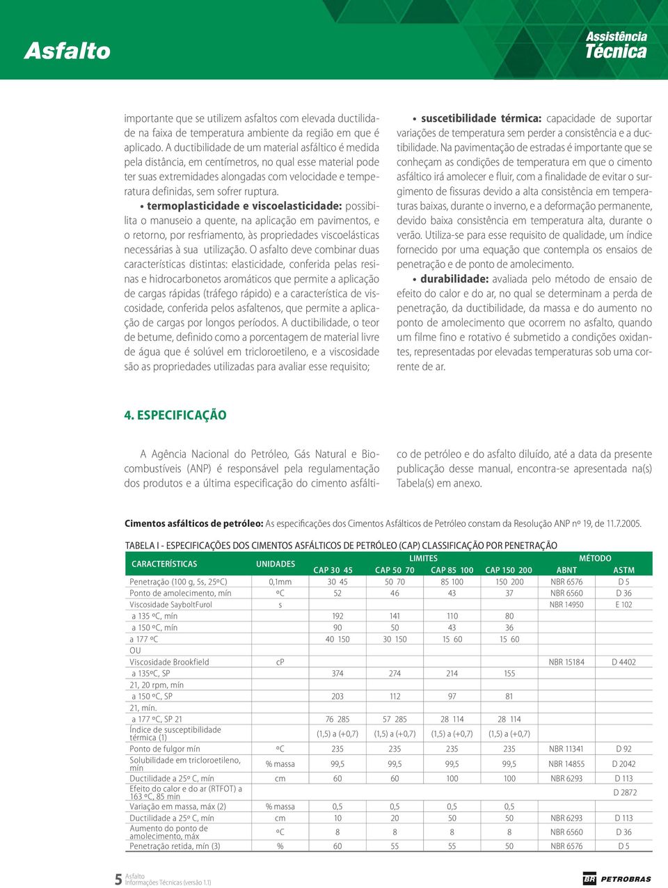 termoplasticidade e viscoelasticidade: possibilita o manuseio a quente, na aplicação em pavimentos, e o retorno, por resfriamento, às propriedades viscoelásticas necessárias à sua utilização.