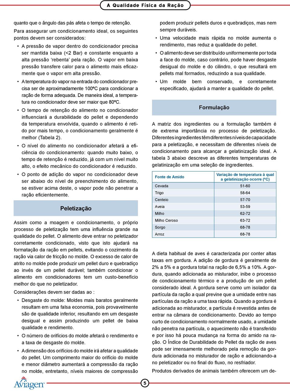 rebenta pela ração. O vapor em baixa pressão transfere calor para o alimento mais eficazmente que o vapor em alta pressão.