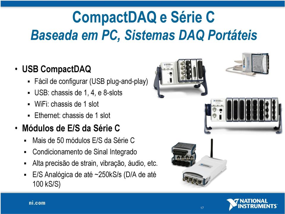 Módulos de E/S da Série C Mais de 50 módulos E/S da Série C Condicionamento de Sinal Integrado