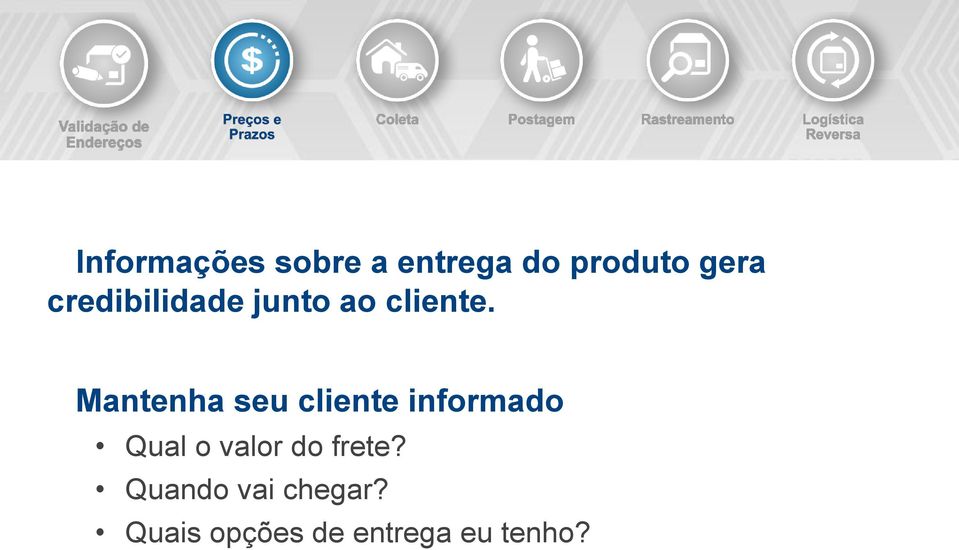 Mantenha seu cliente informado Qual o valor