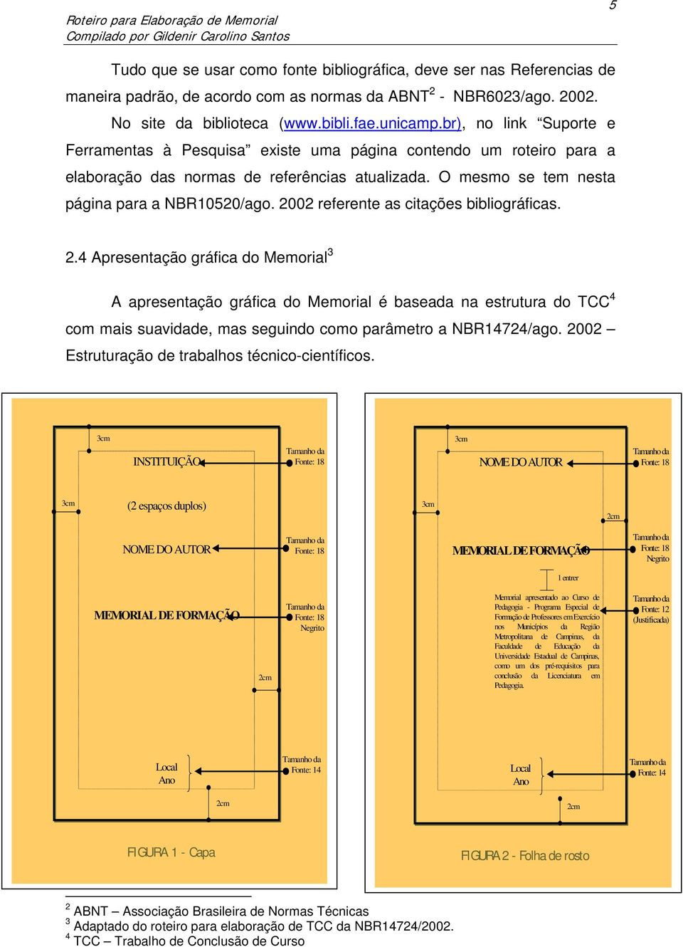 2002 referente as citações bibliográficas. 2.