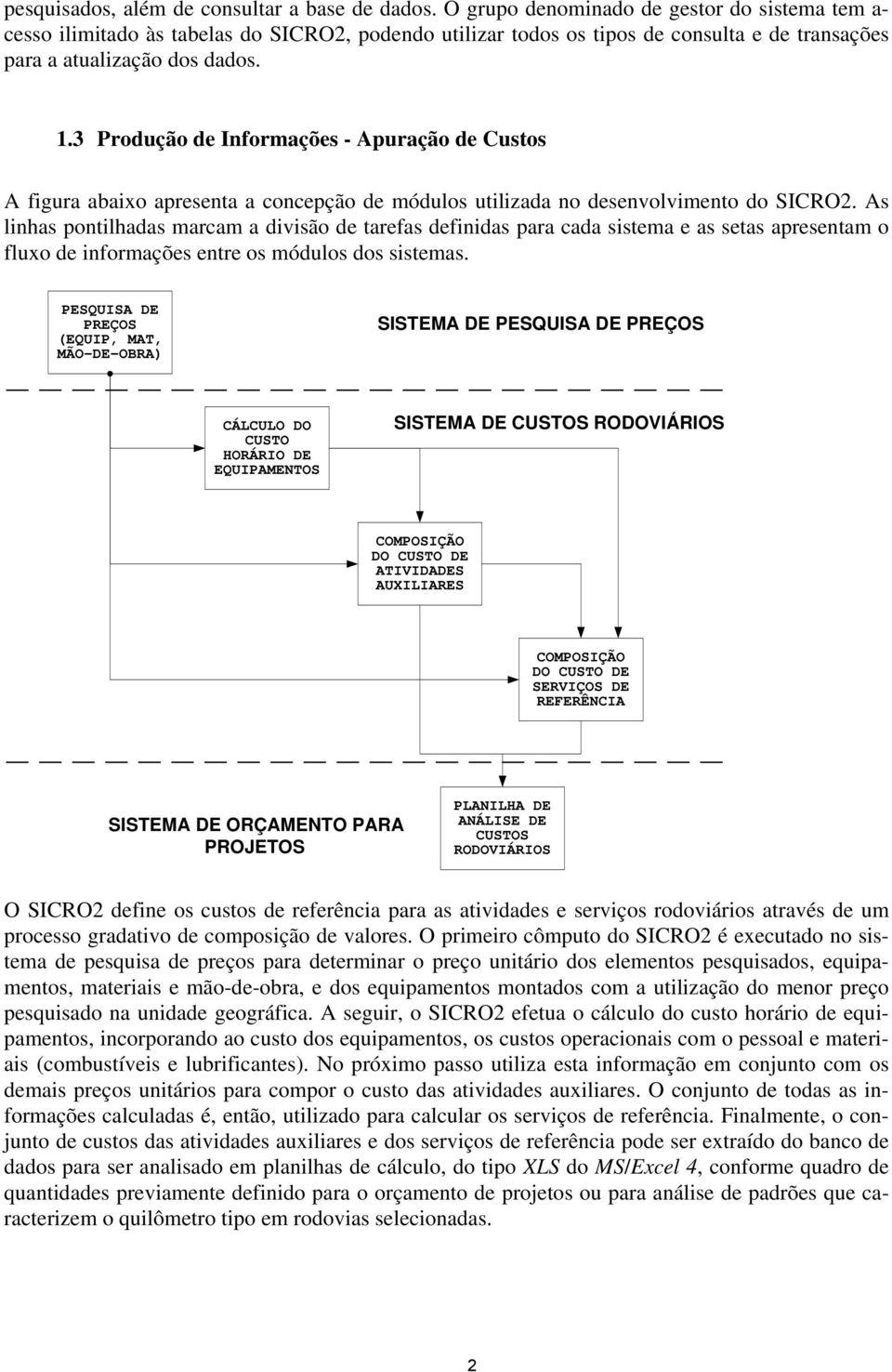 3 Produção de Informações - Apuração de Custos A figura abaixo apresenta a concepção de módulos utilizada no desenvolvimento do SICRO2.