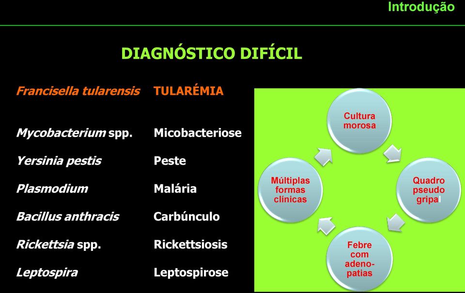 Malária Múltiplas formas clínicas Quadro pseudo gripal Bacillus anthracis