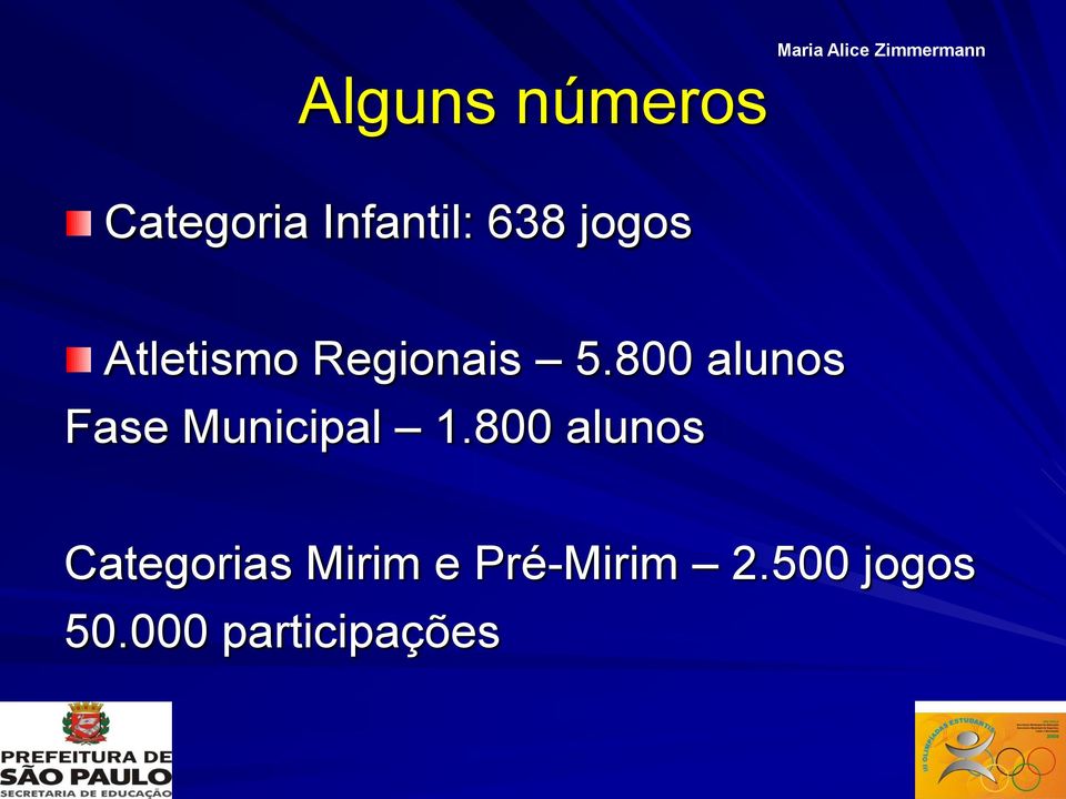 800 alunos Fase Municipal 1.