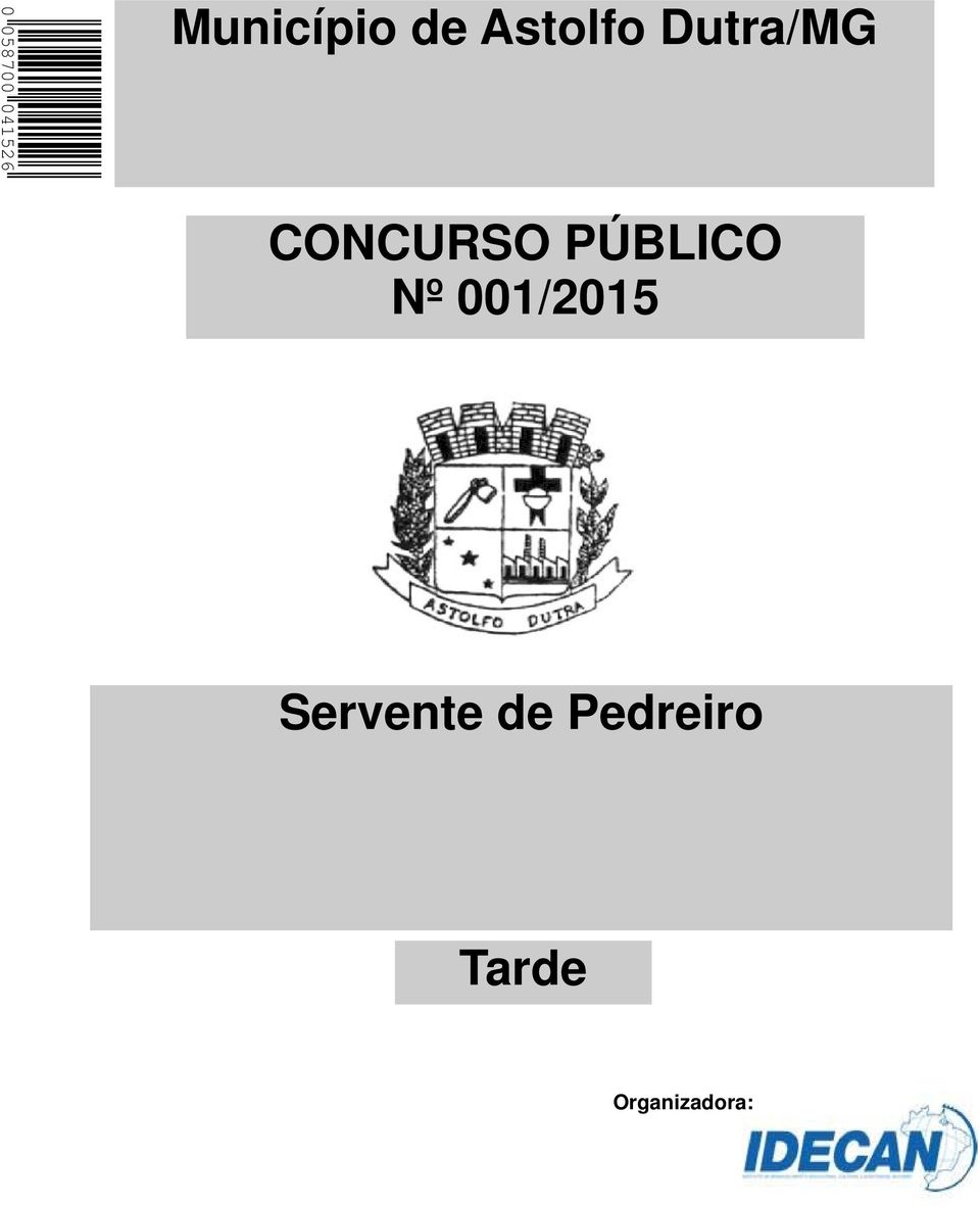 PÚBLICO Nº 001/2015 Servente