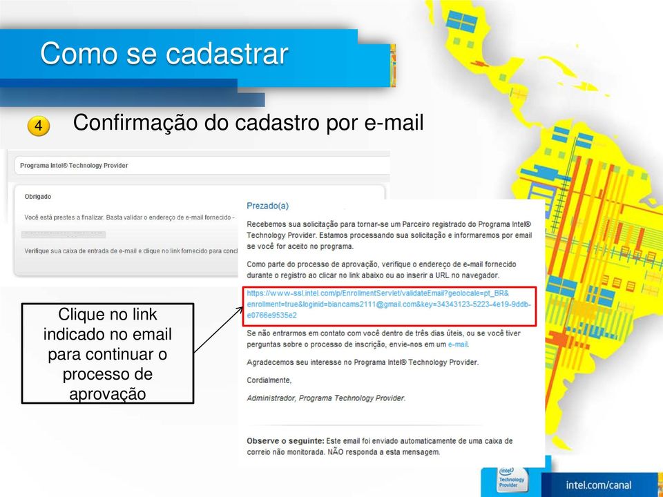 no link indicado no email para