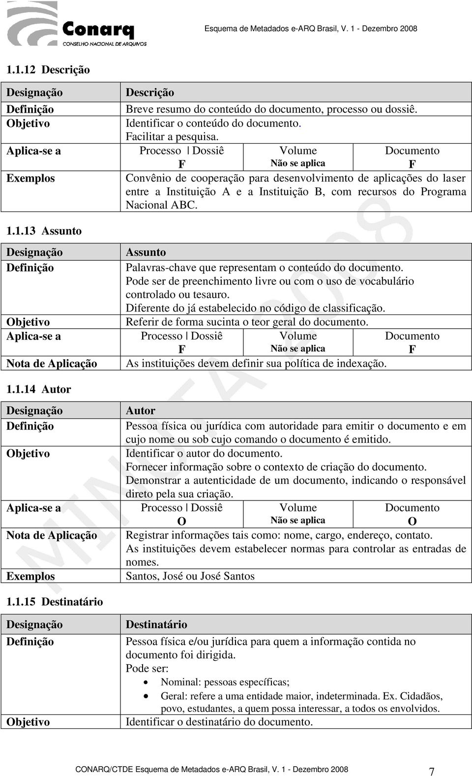 1.13 Assunto bjetivo Assunto Palavras-chave que reprentam o conteúdo do documento. Pode r de preenchimento livre ou com o uso de vocabulário controlado ou tesauro.