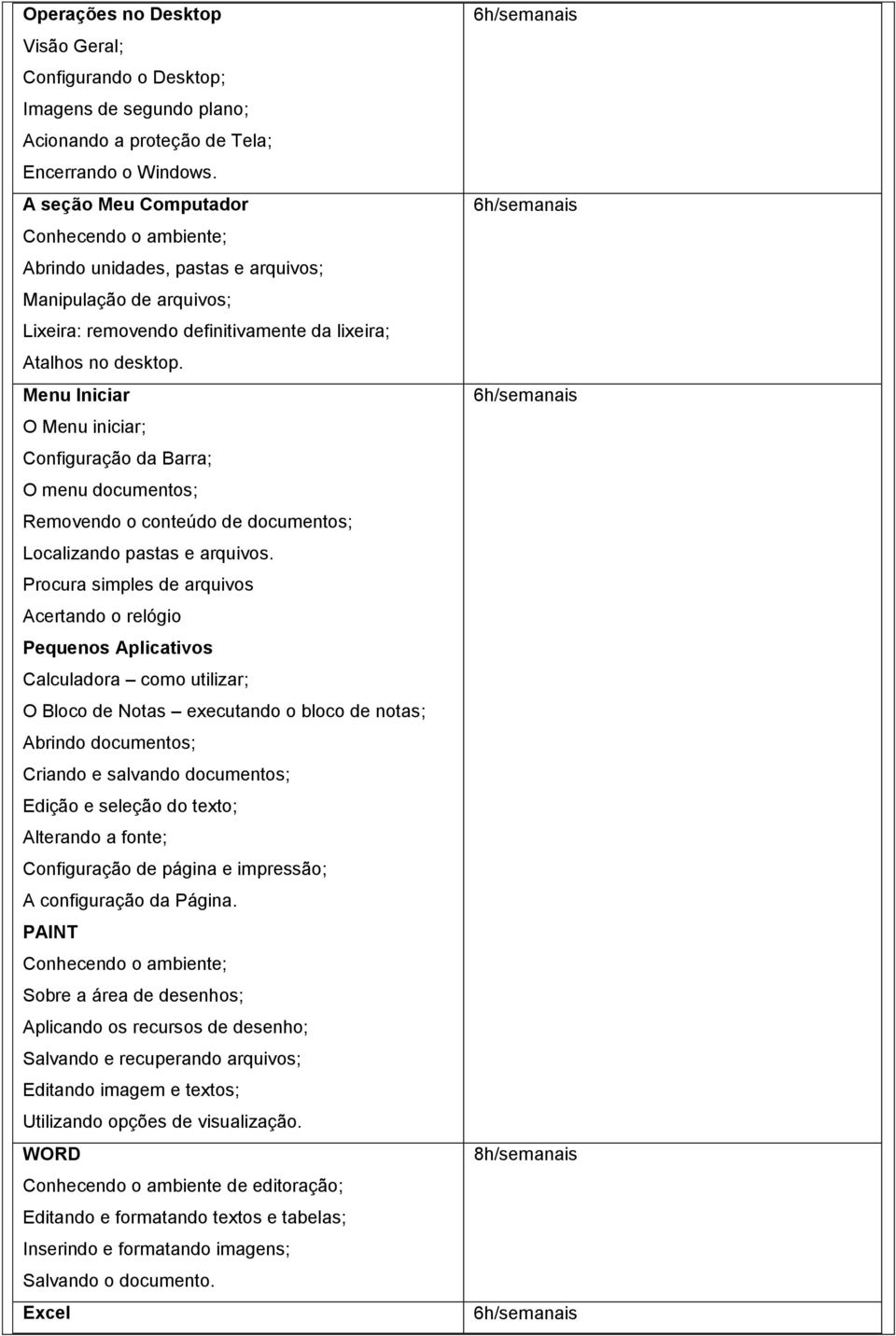 Menu Iniciar O Menu iniciar; Configuração da Barra; O menu documentos; Removendo o conteúdo de documentos; Localizando pastas e arquivos.