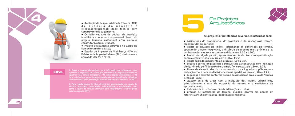 do autor e responsáve técnico do projeto (quando autônomo) e/ou empresa construtora/administradora.