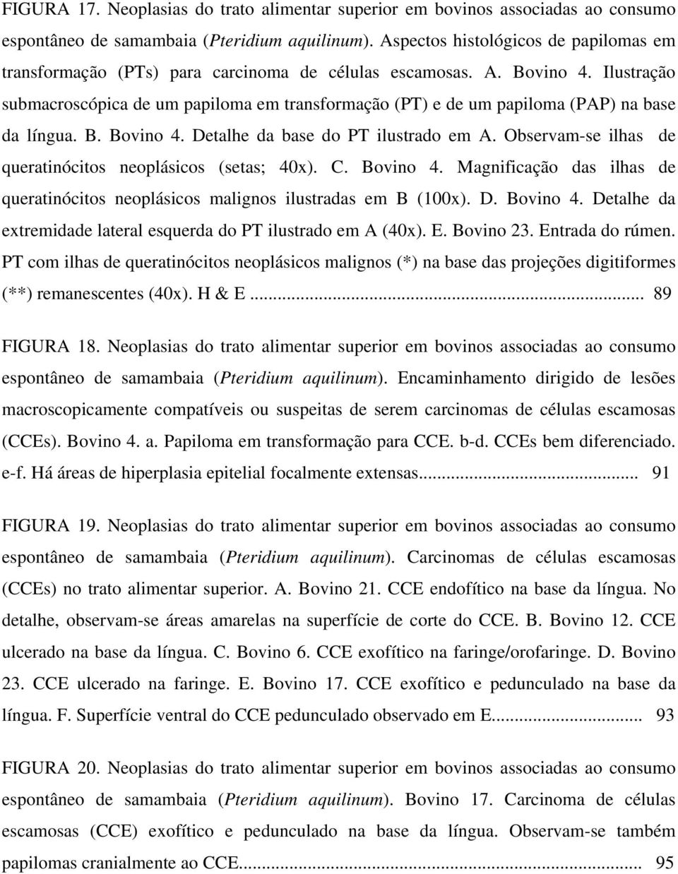 Ilustração submacroscópica de um papiloma em transformação (PT) e de um papiloma (PAP) na base da língua. B. Bovino 4. Detalhe da base do PT ilustrado em A.