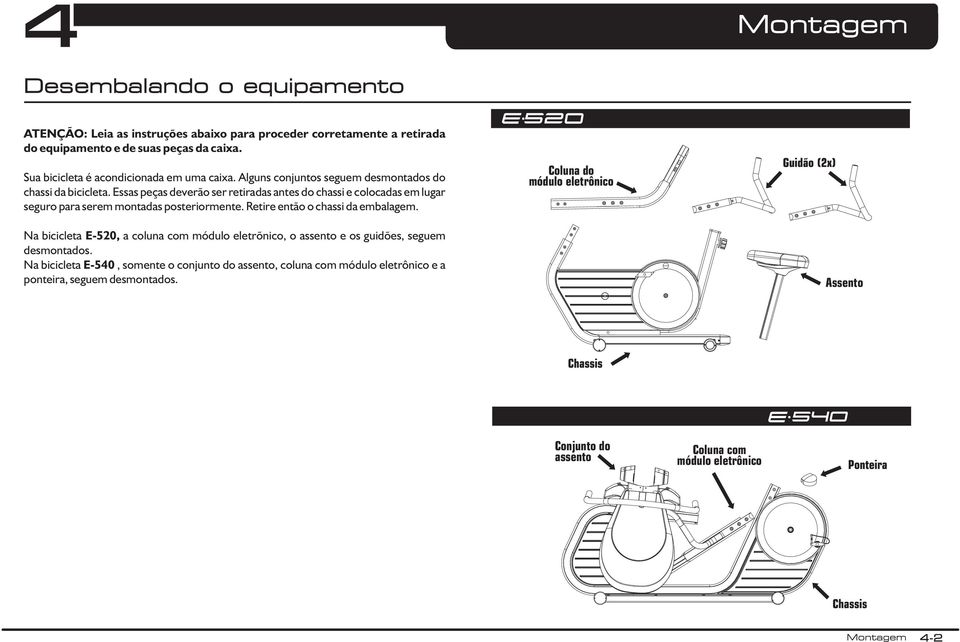 Essas peças deverão ser retiradas antes do chassi e colocadas em lugar seguro para serem montadas posteriormente. Retire então o chassi da embalagem.