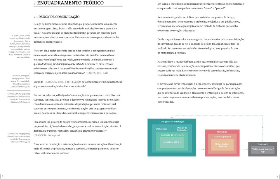 extraordinárias. 2.COSTA, Joan (2011) Design para os Olhos: Marca, Cor, Identidade, Sinalética, 1a edição, Lisboa: Disnalivro, p.12. 3.