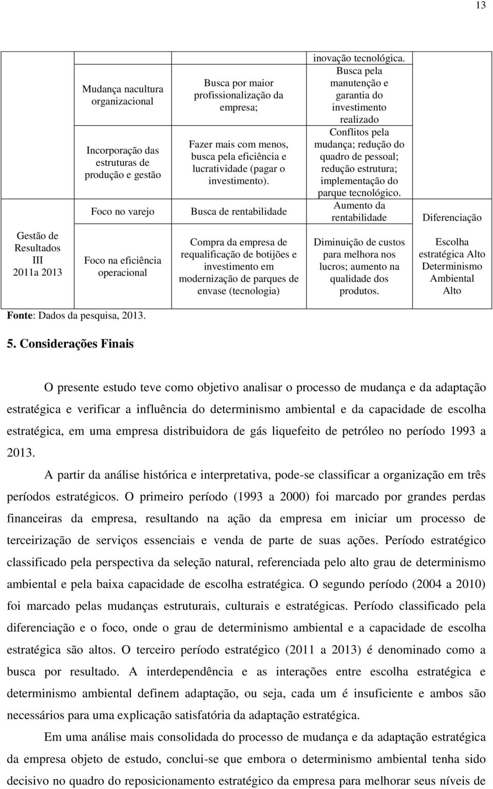 Busca pela manutenção e garantia do investimento realizado Conflitos pela mudança; redução do quadro de pessoal; redução estrutura; implementação do parque tecnológico.